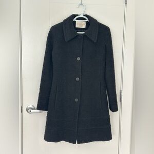 FLEURETTE Wool-Blend Coat – Classic Button-Front Winter Jacket